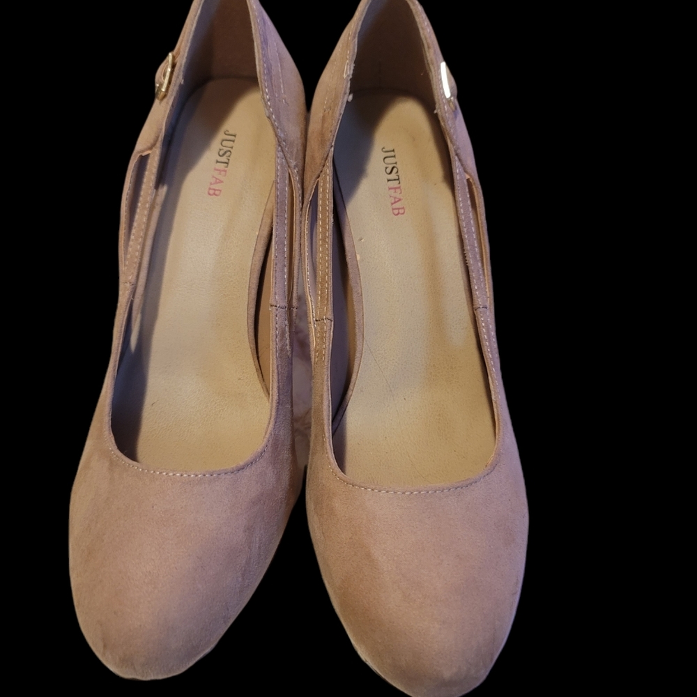Just Fab Marlena Faux Suede Platform Heels 8 - Picture 2 of 5